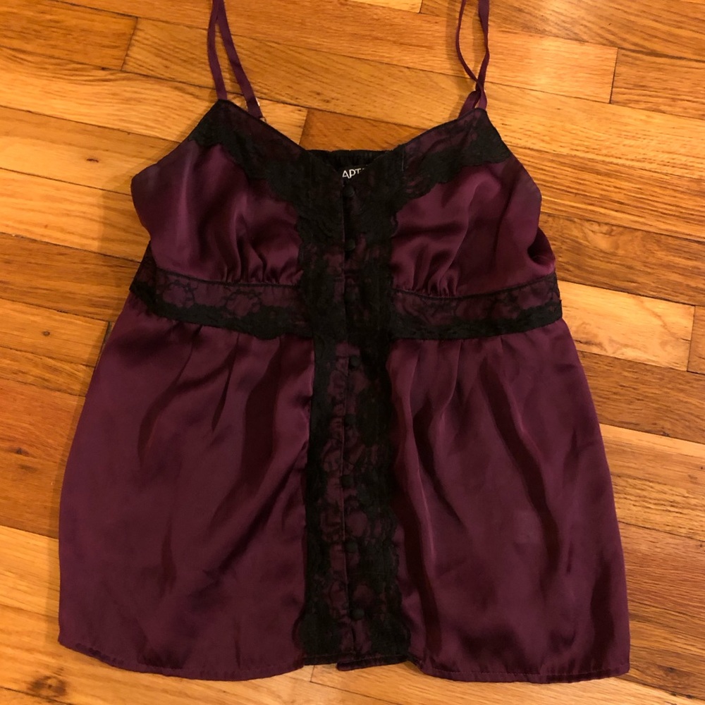 Apt 9 Silky Lacey Strappy Top Cami Sz M